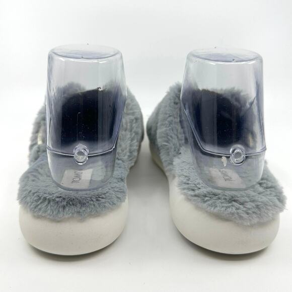 Toms Alpargata Mule Slippers WMNS 5.5 Blue/Grey Faux Fur Mallow Slip On Shoe - Picture 4 of 8